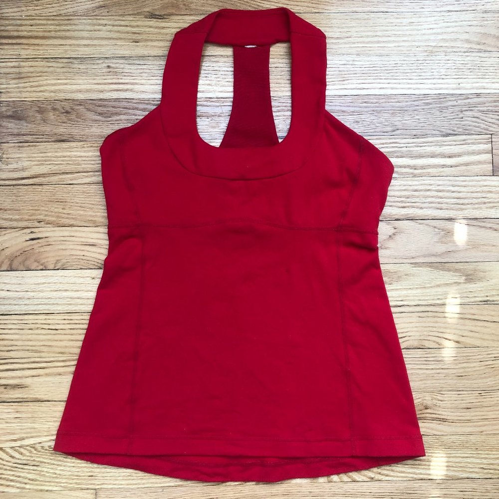 Lululemon Red Scoop Neck Tank Top